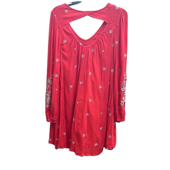 Free People. Red Embellished Ruffled Sundress - Picture 8 of 11